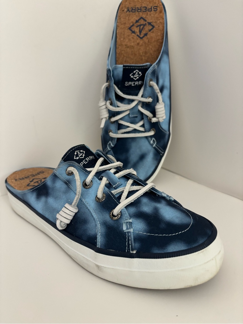 Sperry Navy and Light Blue Tie-Dye Slip-On Sneakers